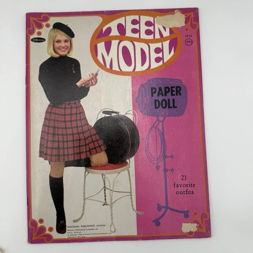Paper Doll Book‎ Whitman Partially Cut Scrapbooking Decoupage Teen Model 1960s